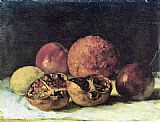 Gustave Courbet Canvas Paintings - Pomegranates